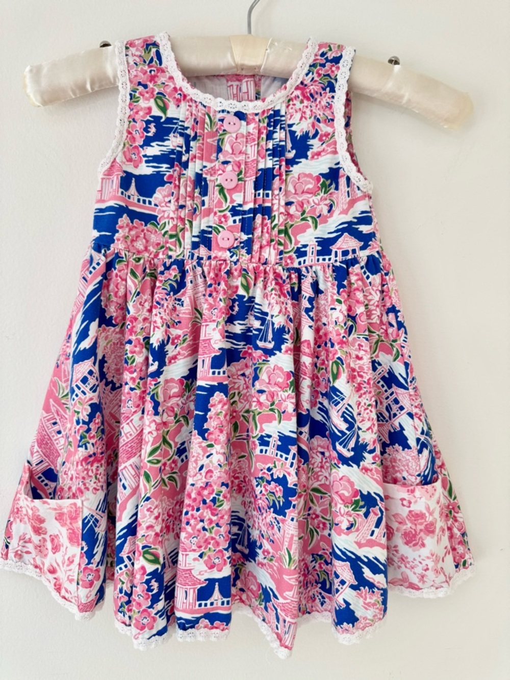 SweetHoney Pink and Blue Floral “Oh So Sweet Dress” in Floral Paradise, Size 5